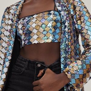 Nasty gal sequin blazer and matching top